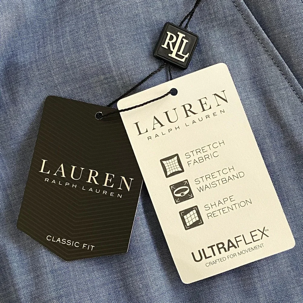 Lauren Ralph Lauren Men's 42x32 Classic Fit Flat Front Suit Pants Light Blue NEW